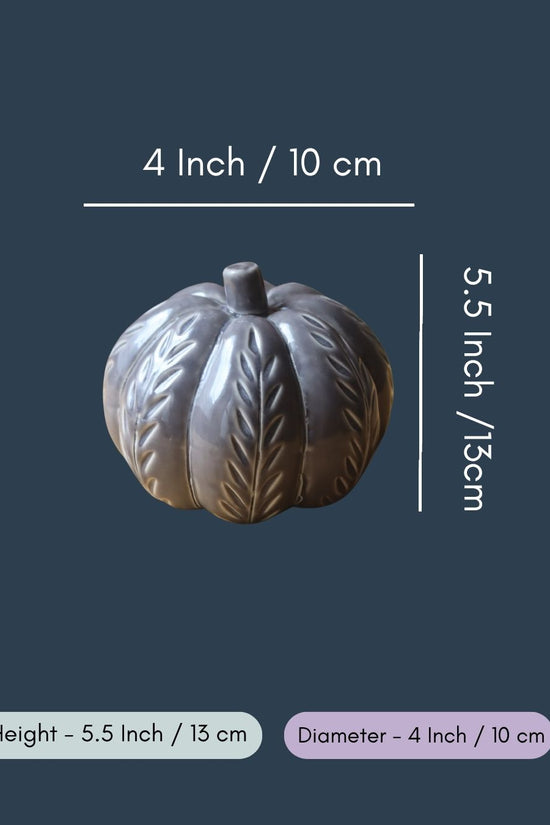 Grey Carved Pumpkin
