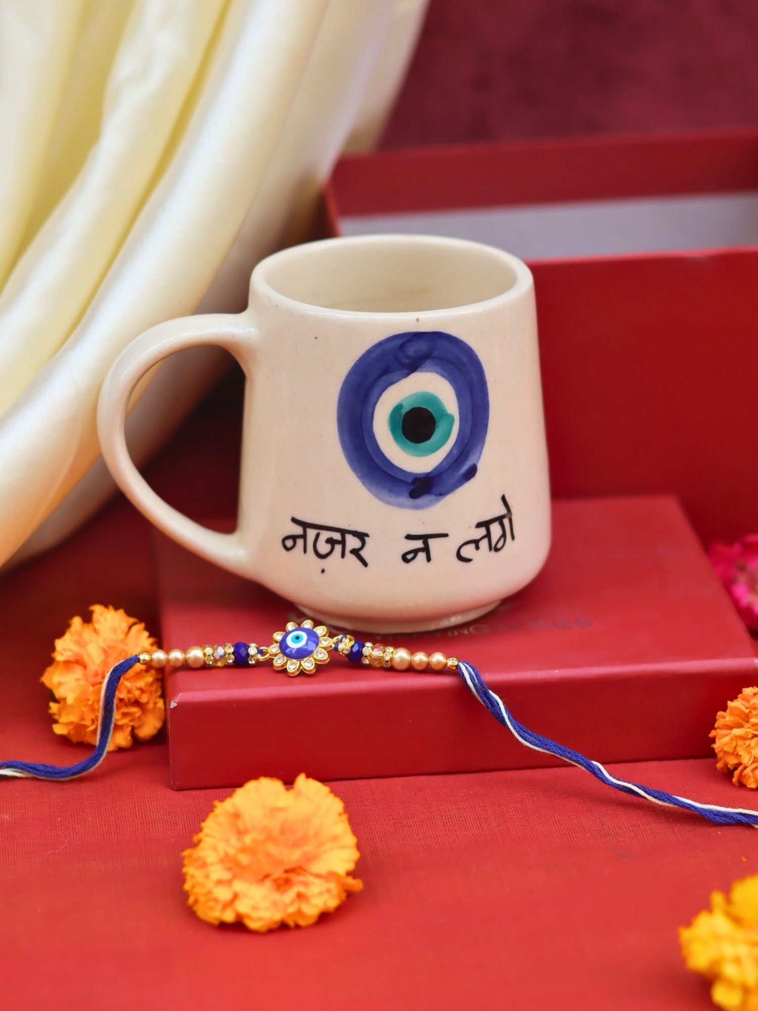 Nazar Na lage Rakhi gift box made by ceramic products