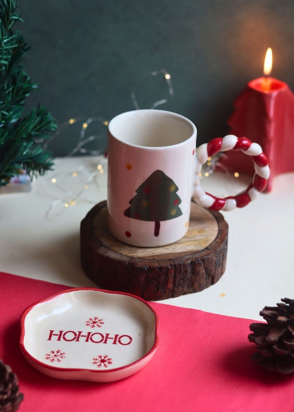 The OG Christmas Mug & HOHOHO Handmade Dessert Plate Made by ceramic