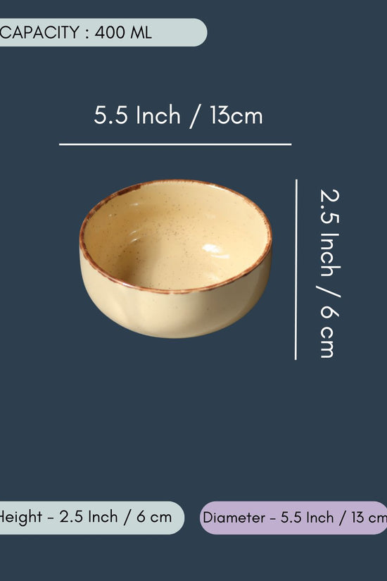 Off White Ceramic Bowl - Set of 4