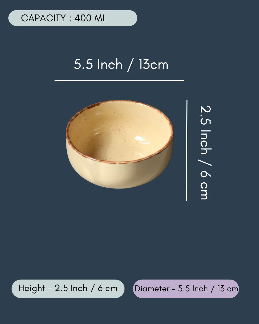 Off White Ceramic Bowl - Set of 4