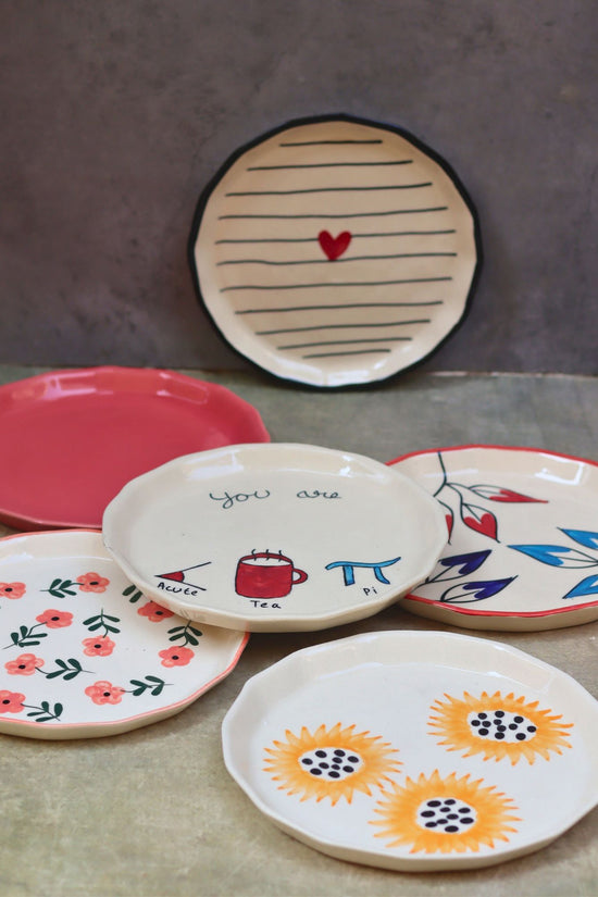 Set of 6 Snack & Serve Plates Combo (for the price of 5) handmade in India