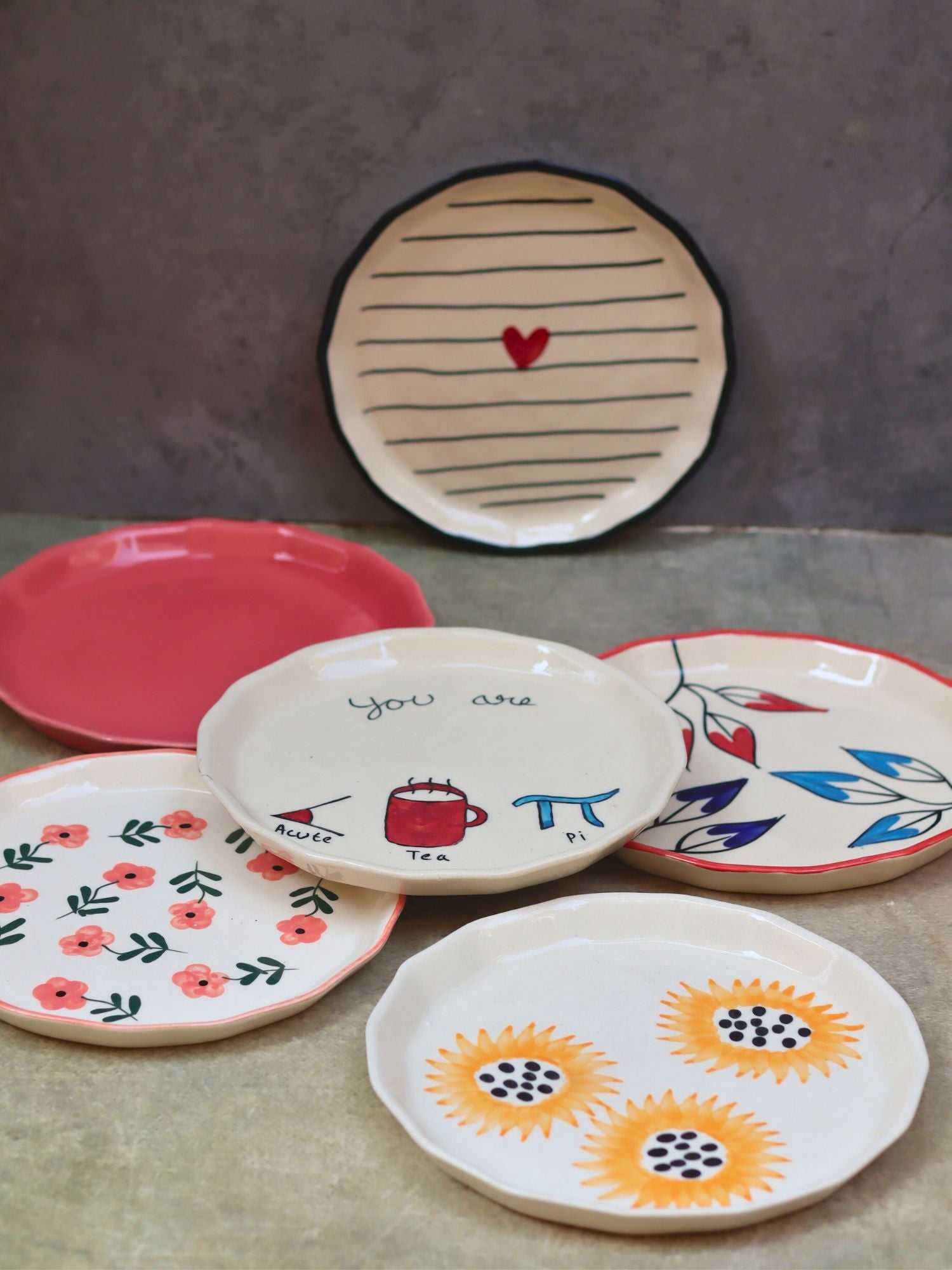 Set of 6 Snack & Serve Plates Combo (for the price of 5) handmade in India