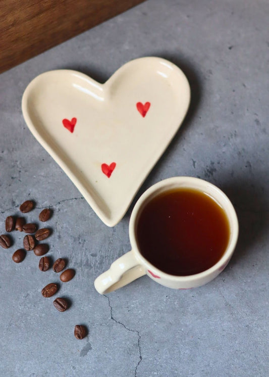 Valentino Mug & handmade Dessert Plate handmade In India