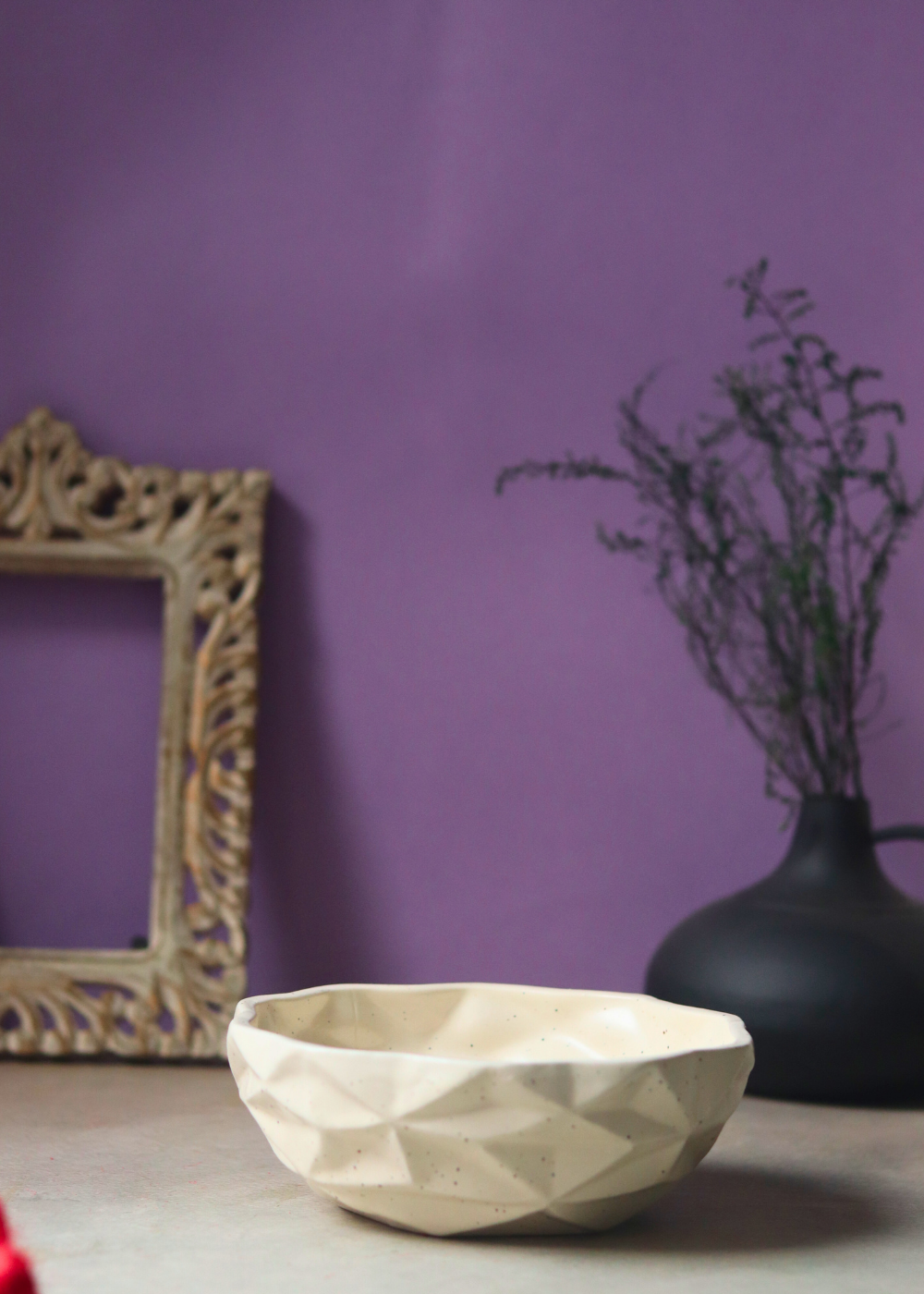 Serveware ceramic white diamond bowl - large