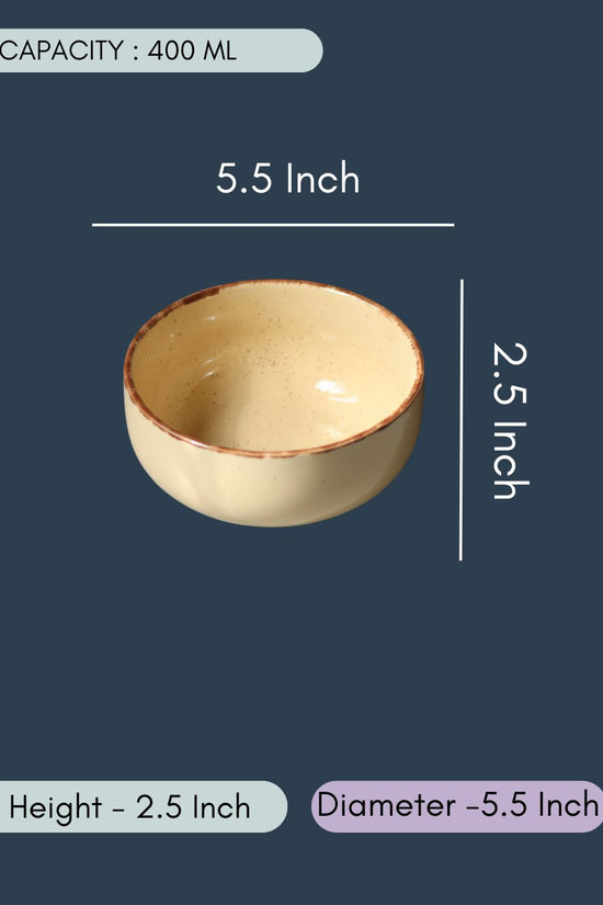 Off White Ceramic Bowl - Set of 2