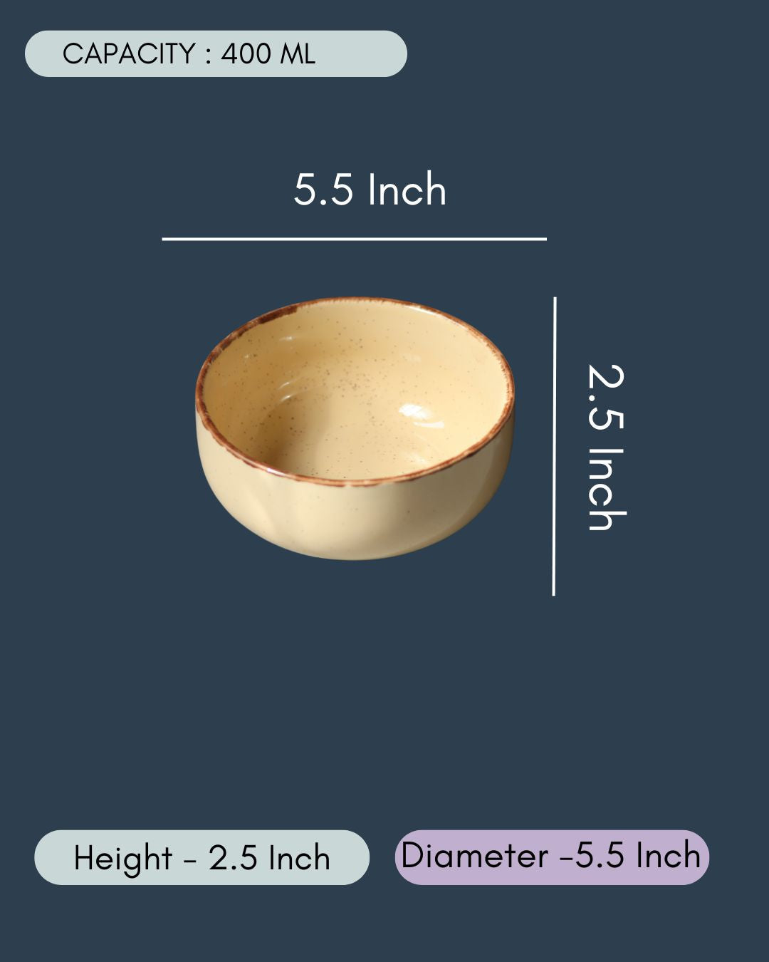 Off White Ceramic Bowl - Set of 2