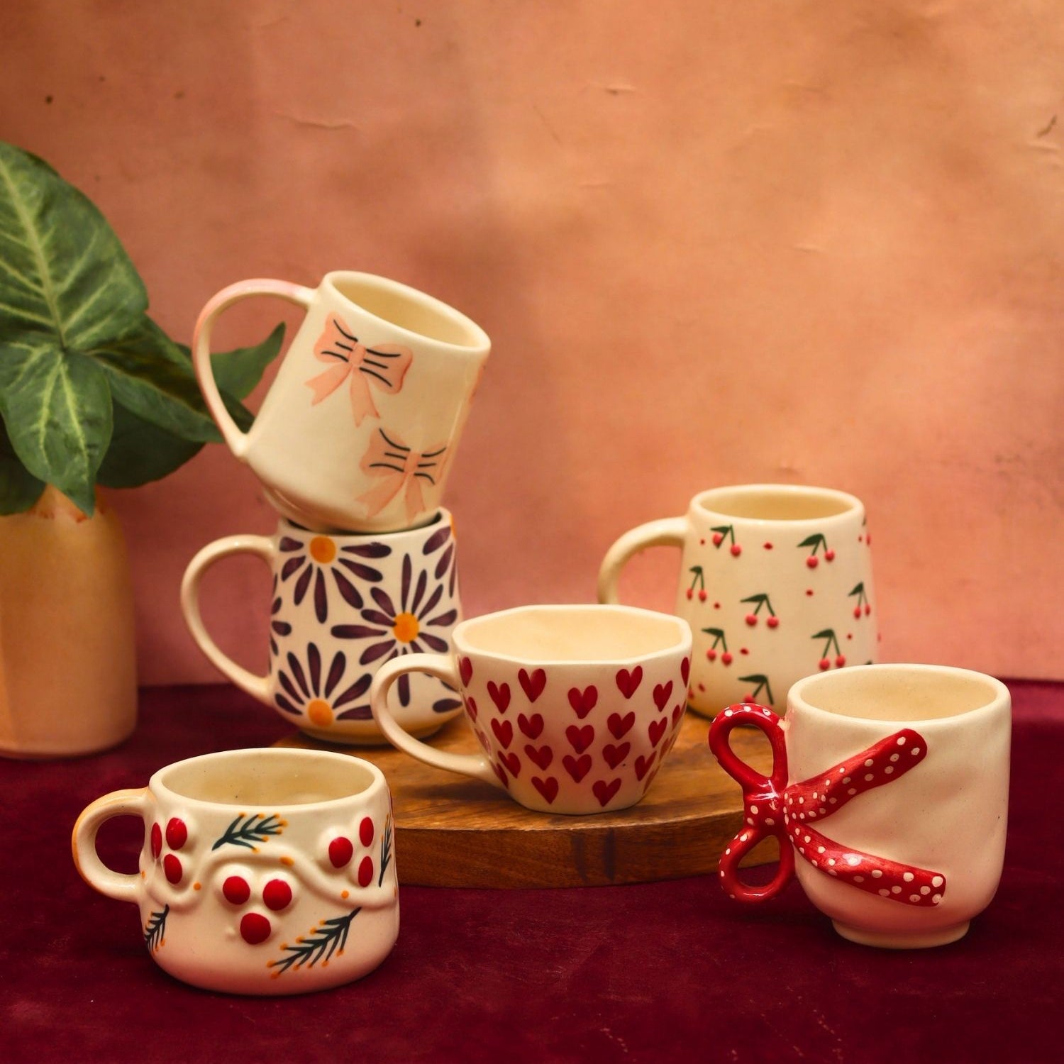 Lead free Set of 6 Everyday Cheer Mugs combo (for the price of 5)