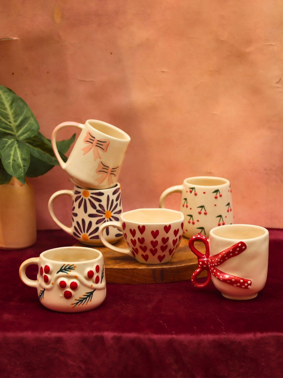 Lead free Set of 6 Everyday Cheer Mugs combo (for the price of 5)