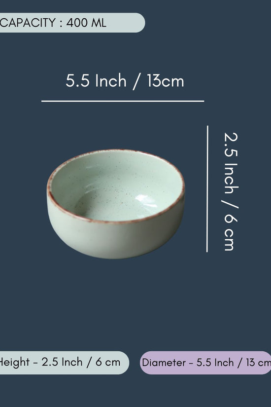 Mint Green Ceramic Bowl - Set of 4
