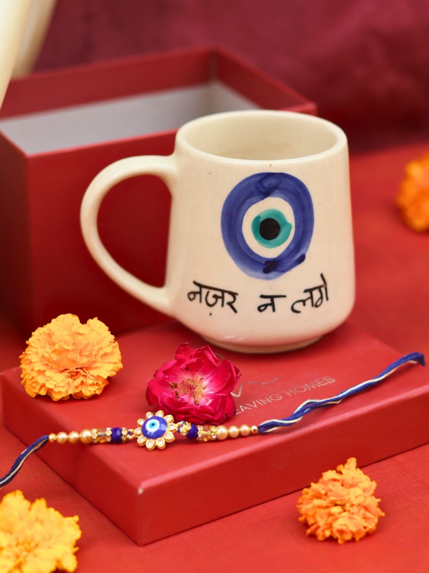 Nazar Na lage Rakhi gift box handmade in india