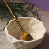 Stunning white diamond ceramic bowl with spoon