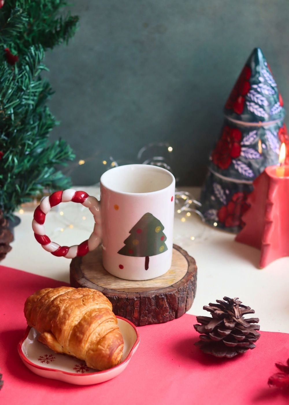 The OG Christmas Mug & HOHOHO Handmade Dessert Plate handmade in india