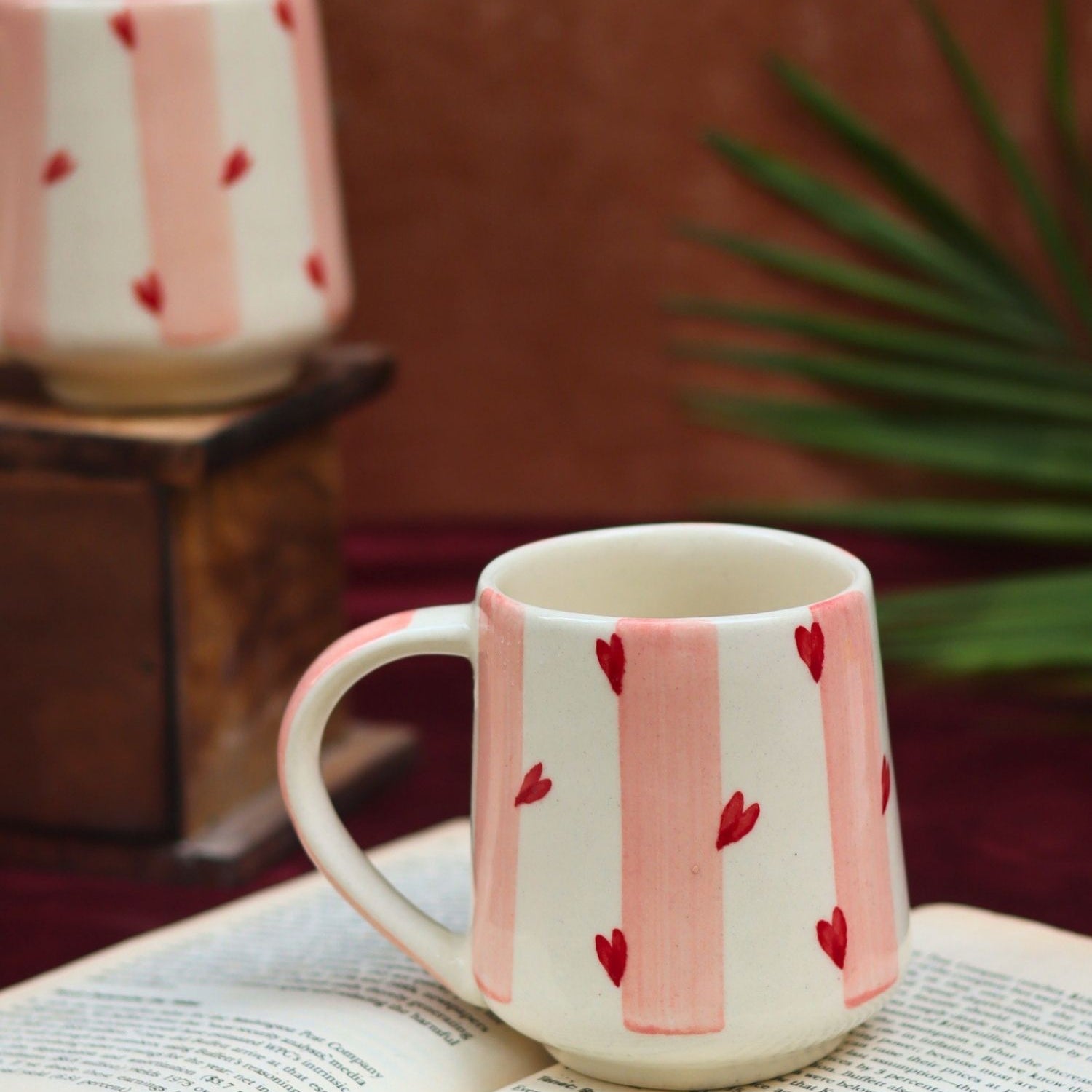 handmade Striped Love Mug
