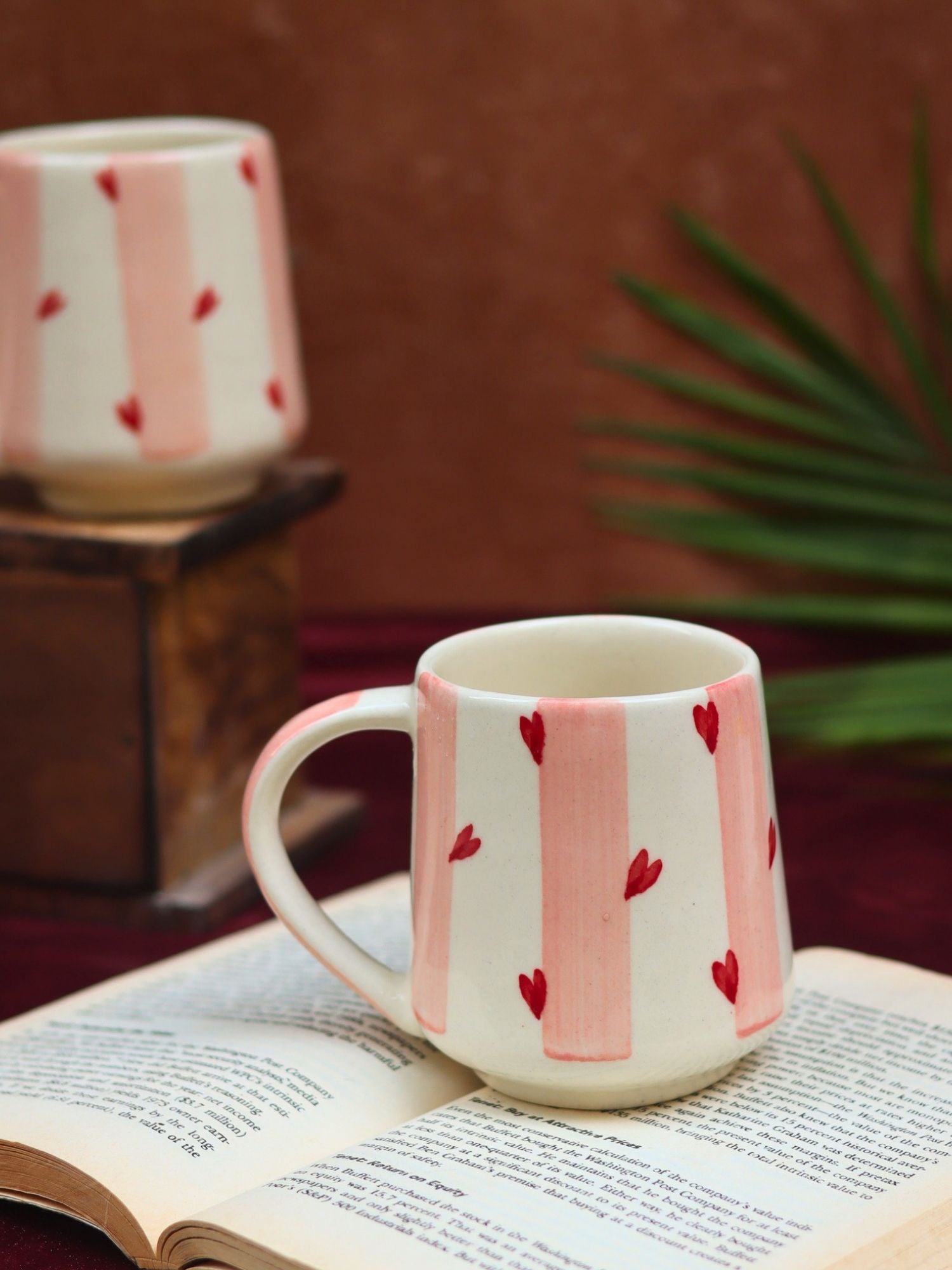 handmade Striped Love Mug