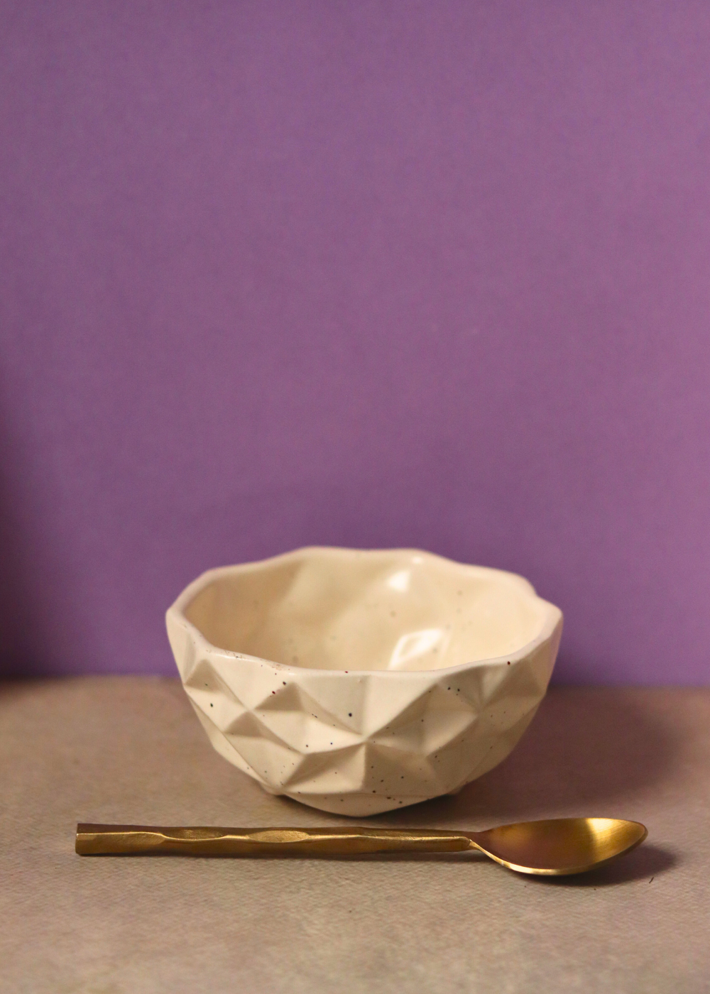 Small white diamond ceramic bowl