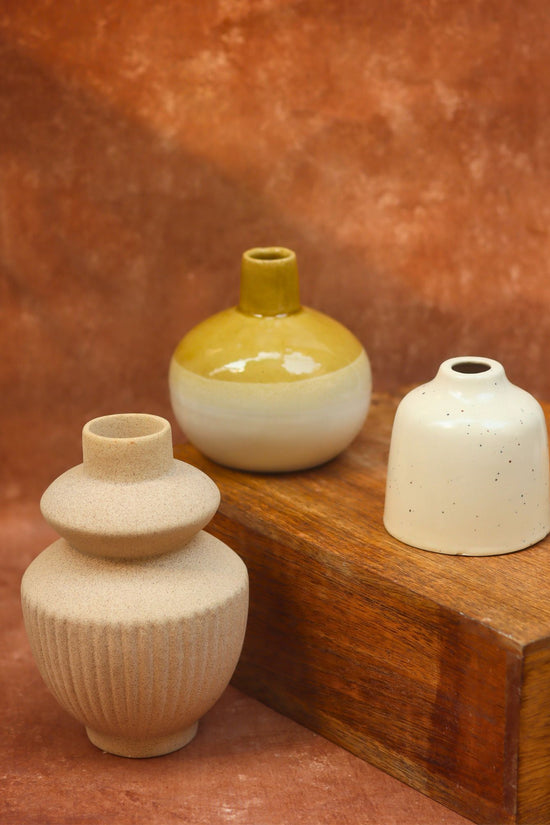 Set of three - Cream Vases