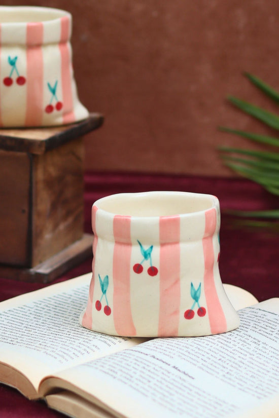 handmade Striped Pouch Mug
