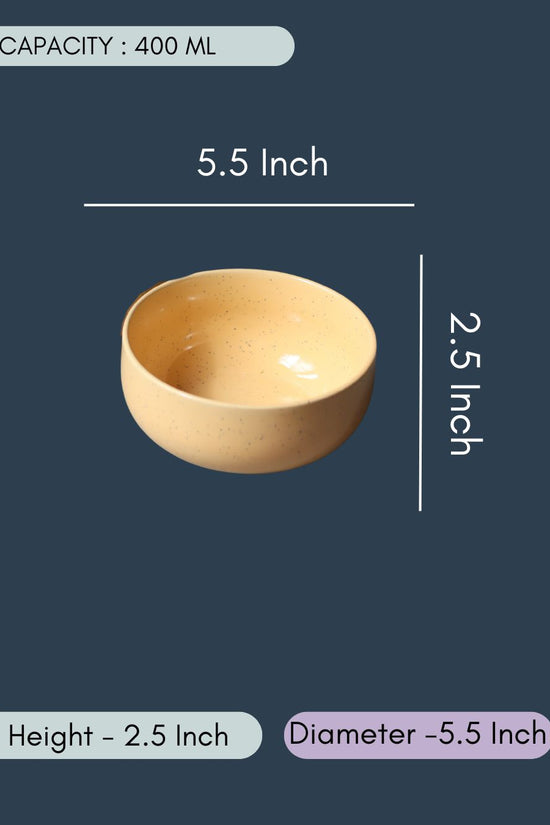 Butter Yellow Ceramic Bowl - Set of 2