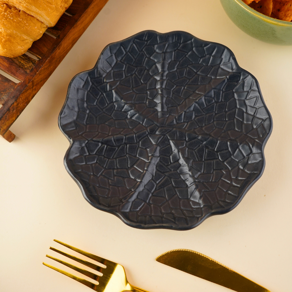 handmade black cabbage snack plate with premium black color