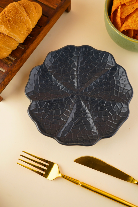 handmade black cabbage snack plate with premium black color