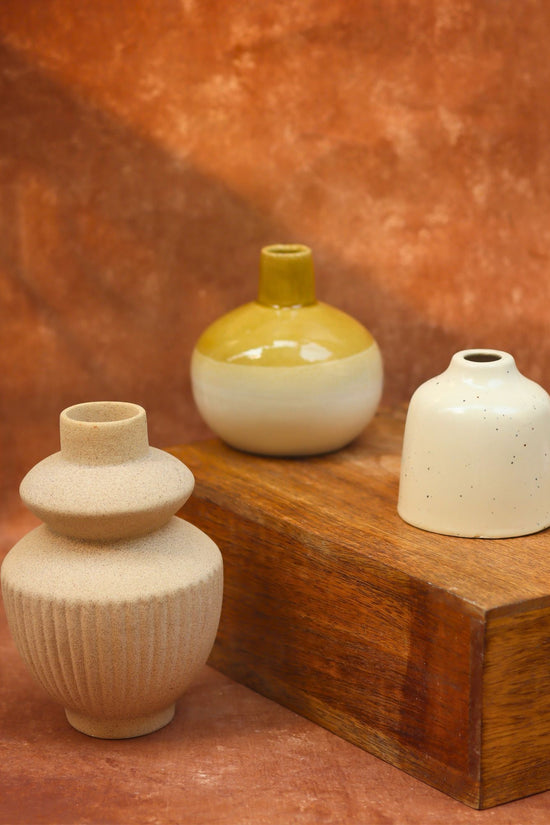 Set of three - Cream Vases