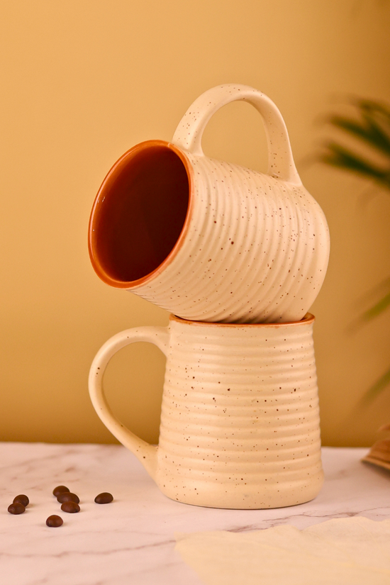 Cream speckled coffee mug