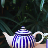 thick stripe tea pot made by ceramic 