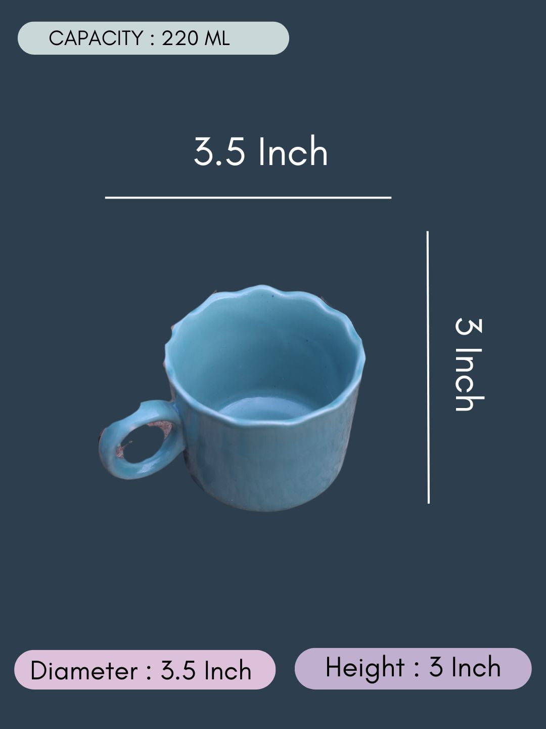 Teal Wavy mug for your tea & coffee