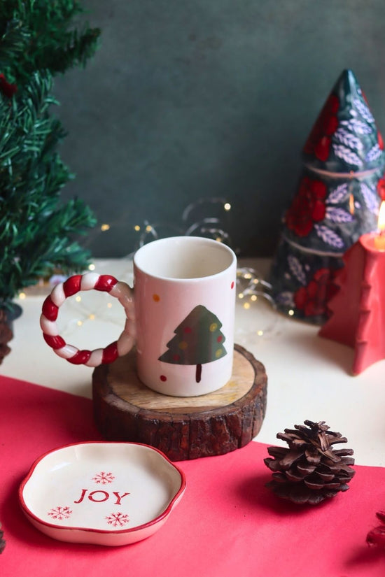 The OG Christmas Mug & Joy Handmade Dessert Plate made by ceramic