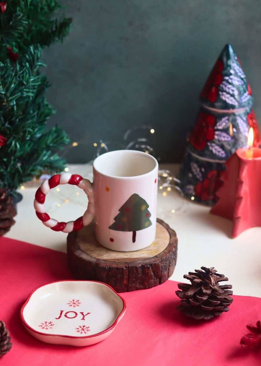 The OG Christmas Mug & Joy Handmade Dessert Plate made by ceramic