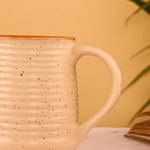 Handmade ceramic cream speckled coffee mug