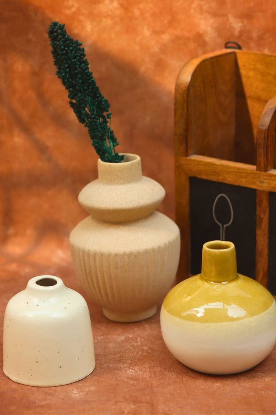 Set of three - Cream Vases