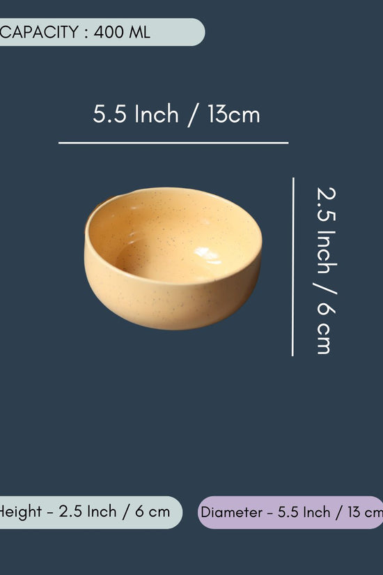 Butter Yellow Ceramic Bowl - Set of 4