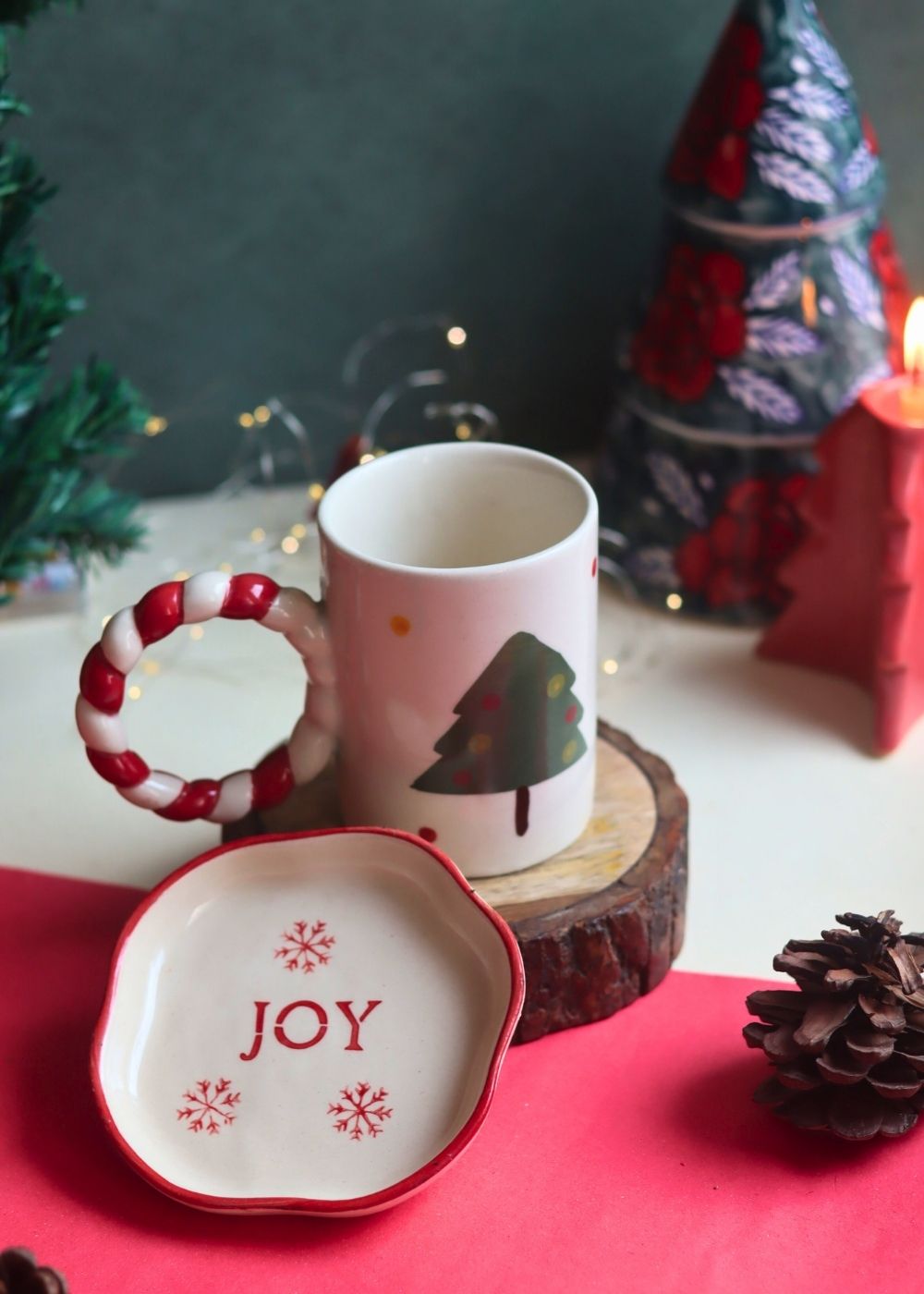 The OG Christmas Mug & Joy Handmade Dessert Plate with premium quality material