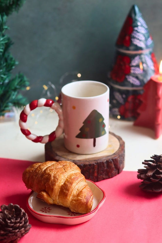 The OG Christmas Mug & Joy Handmade Dessert Plate handmade in india