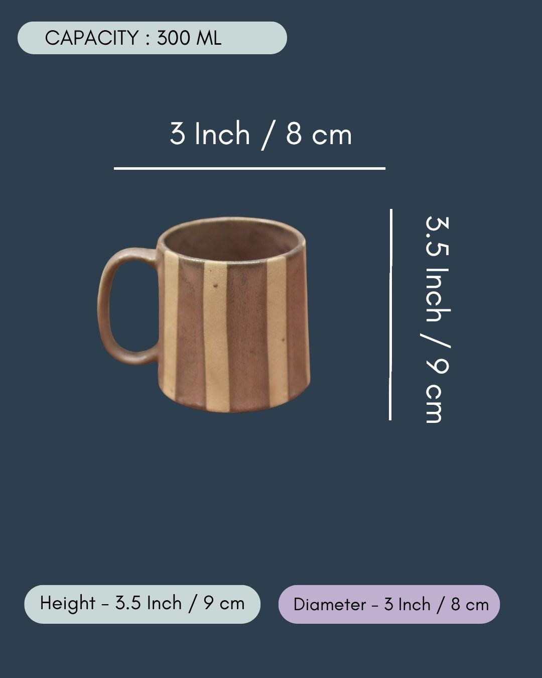 Basic grey striped mug