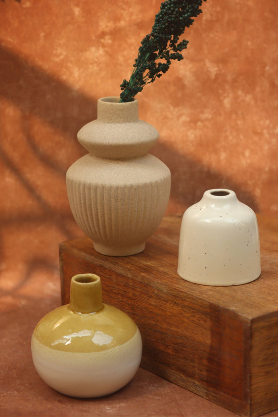 Set of three - Cream Vases