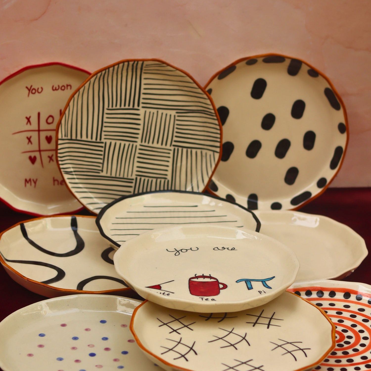 handmade Set of 10 Best selling Snack Plates (For the Price of 7)