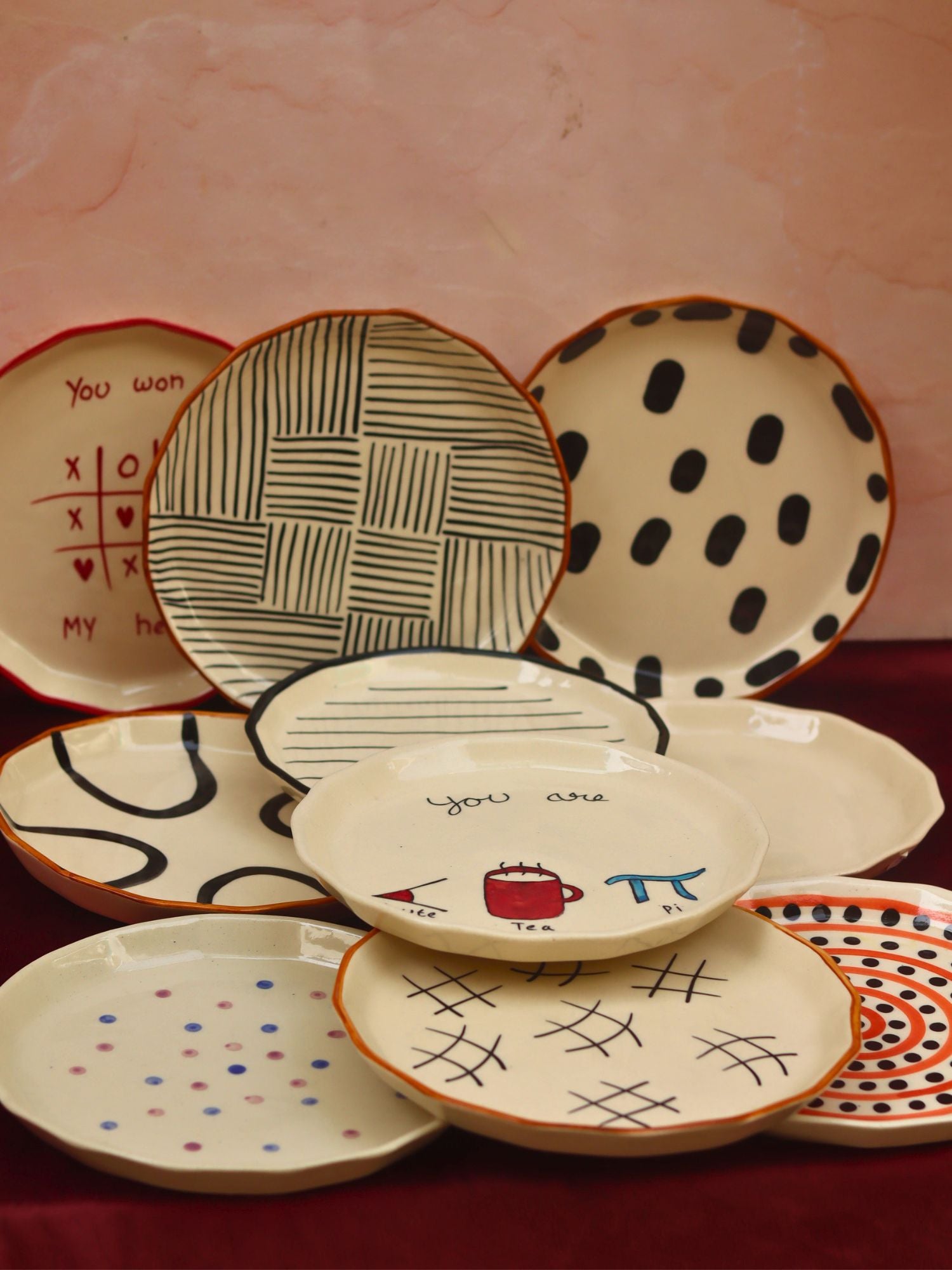 handmade Set of 10 Best selling Snack Plates (For the Price of 7)