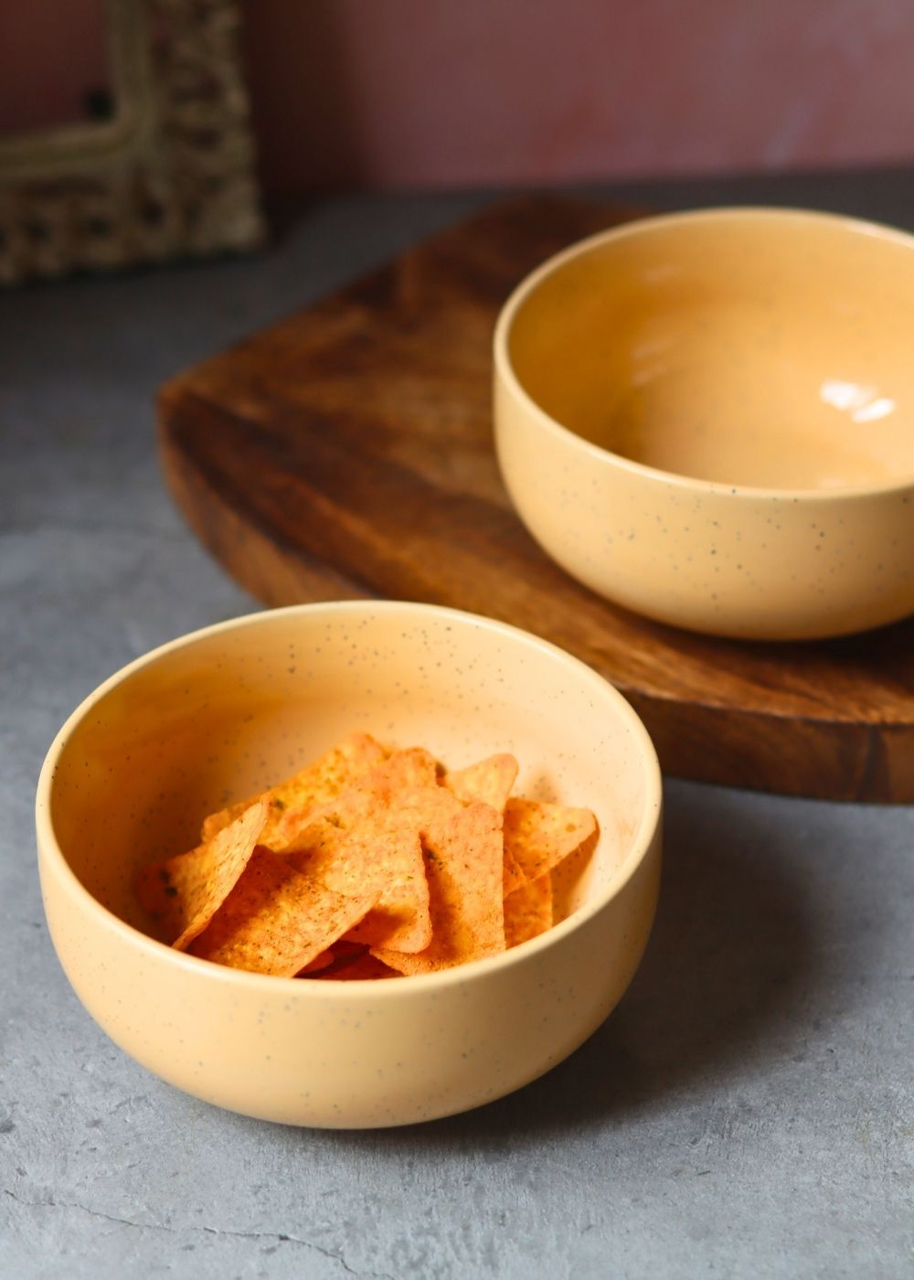 Butter Yellow Ceramic Bowl - Set of 2 handmade in india