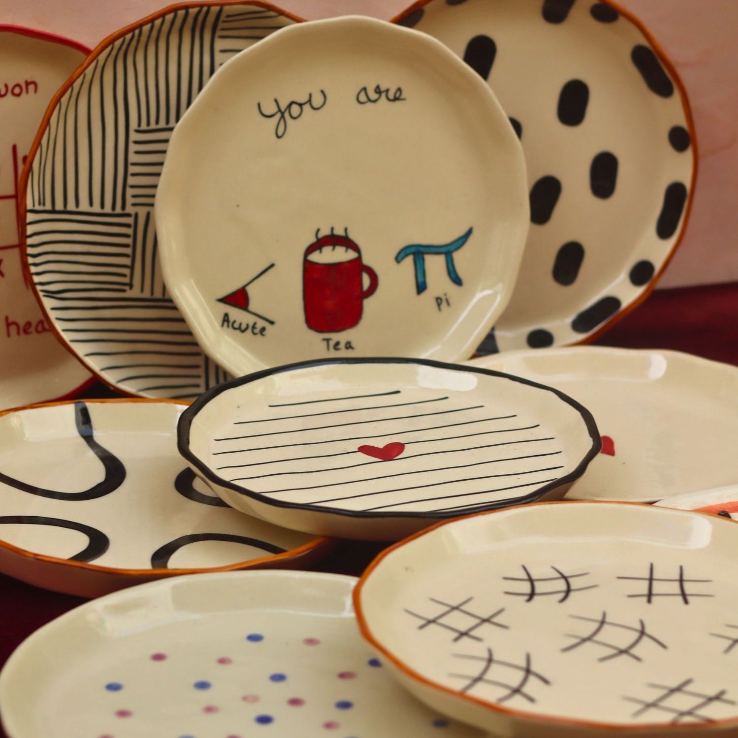 Set of 10 Best selling Snack Plates (For the Price of 7) made by ceramic