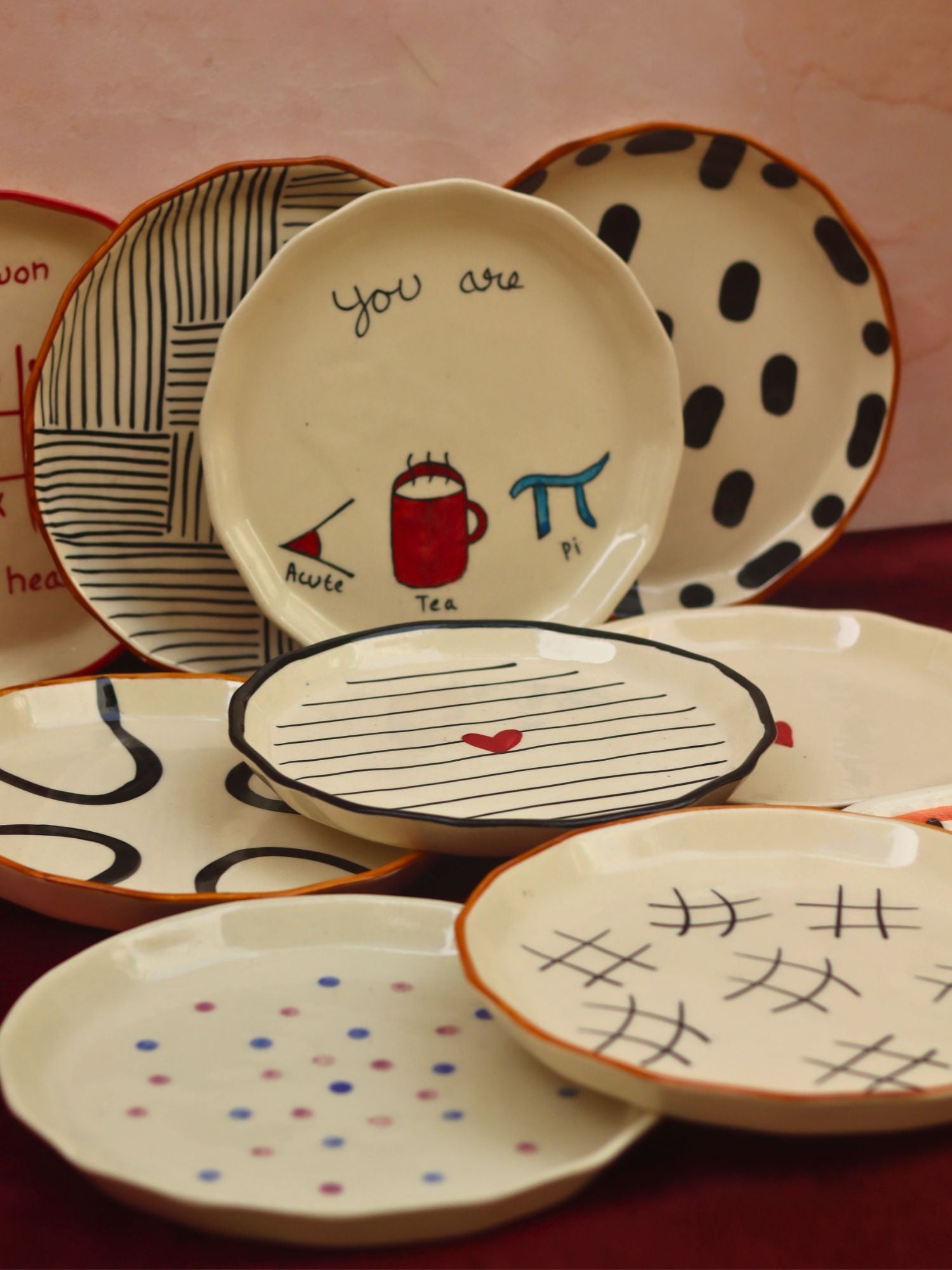Set of 10 Best selling Snack Plates (For the Price of 7) made by ceramic