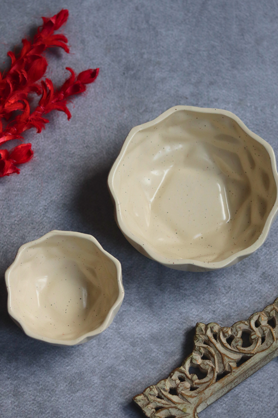 Two stunning white diamond bowls 