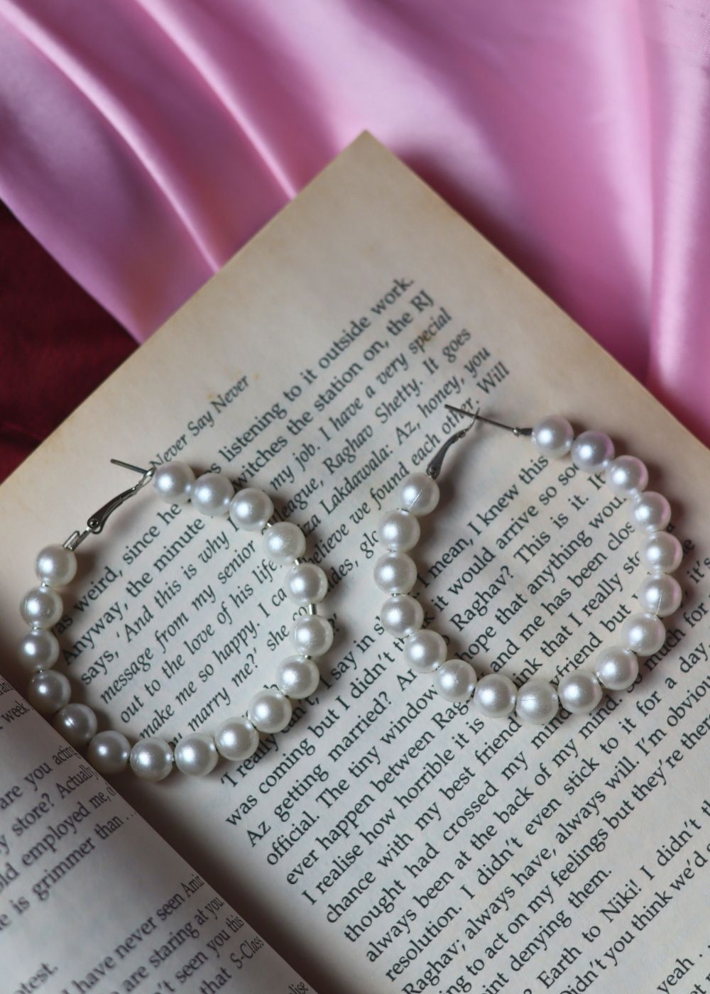 Essential Pearl Hoops with white pearls