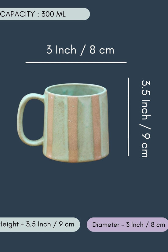 Green & Grey Striped Mug