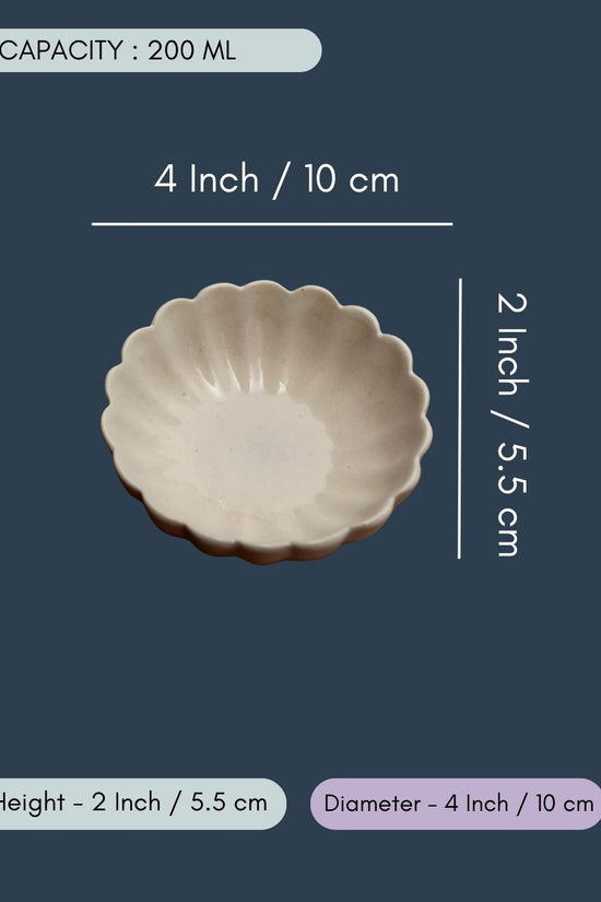 White Flower Ice Cream Bowl