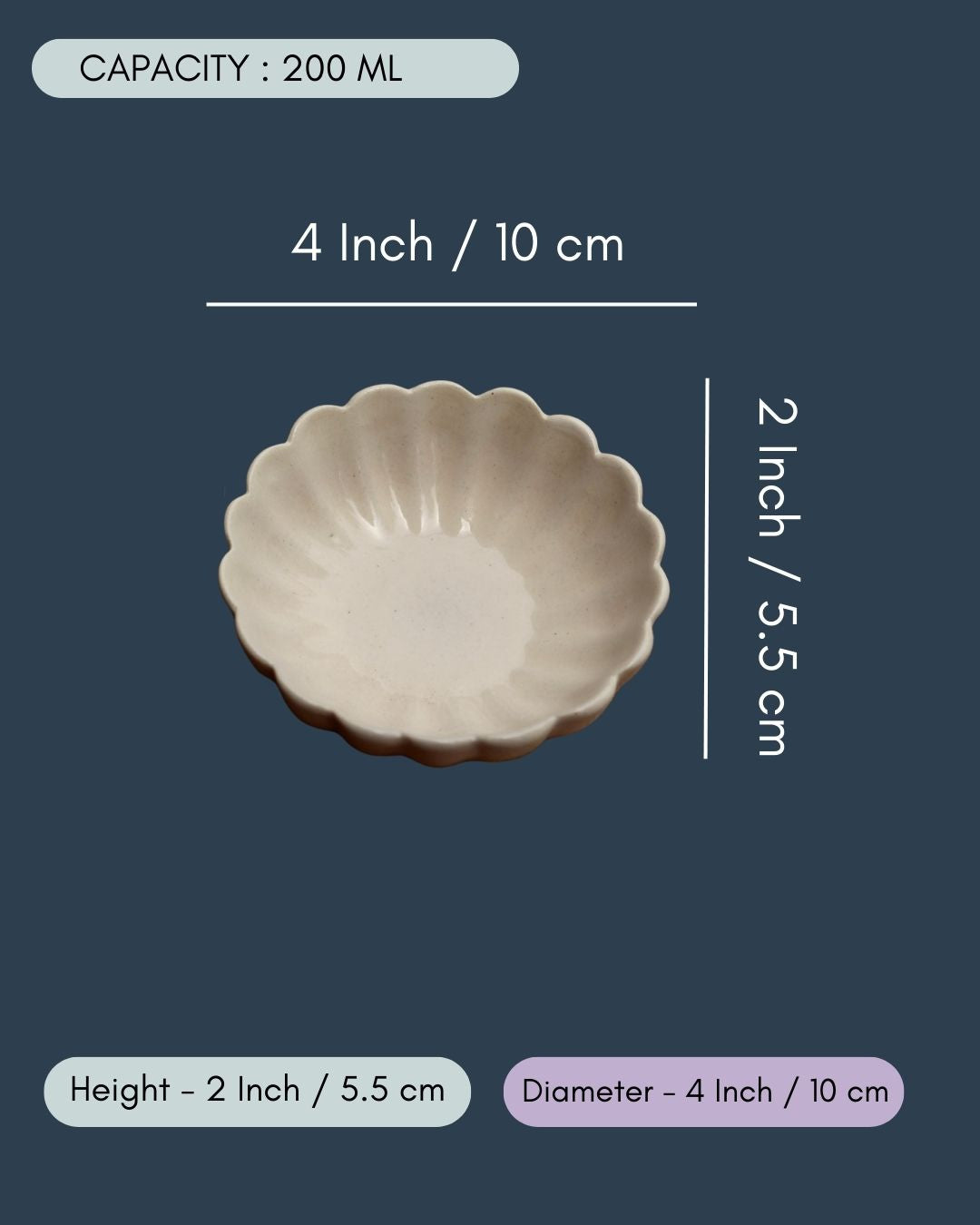 White Flower Ice Cream Bowl