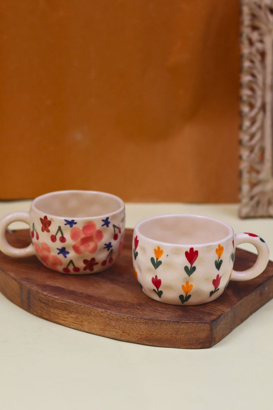 Handmade Set of 2 - Bloom & Tulip Floral Mug combo