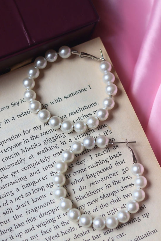 Essential Pearl Hoops handmade in india